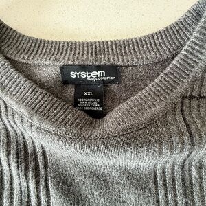 System Men's Gray Sweater XXL